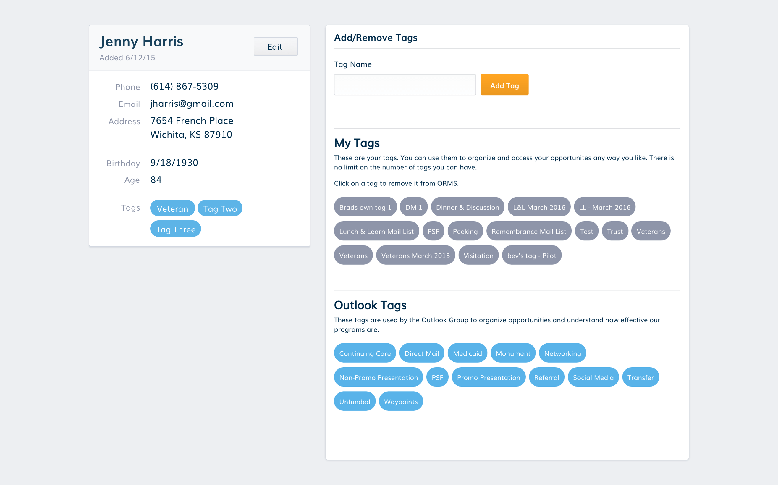 ORMS Application Screenshot - Calendar