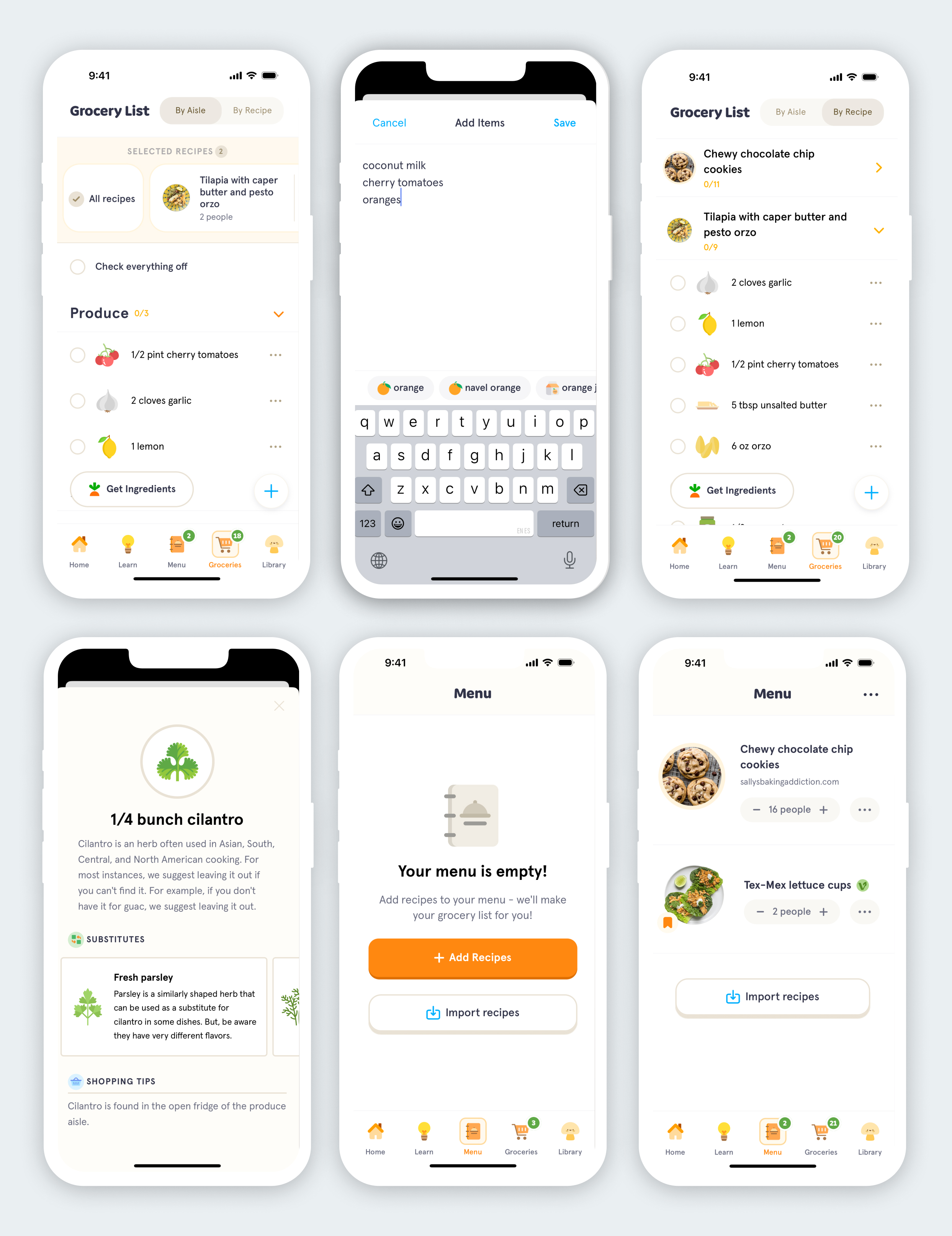 Zest Menu and Groceries Screenshots