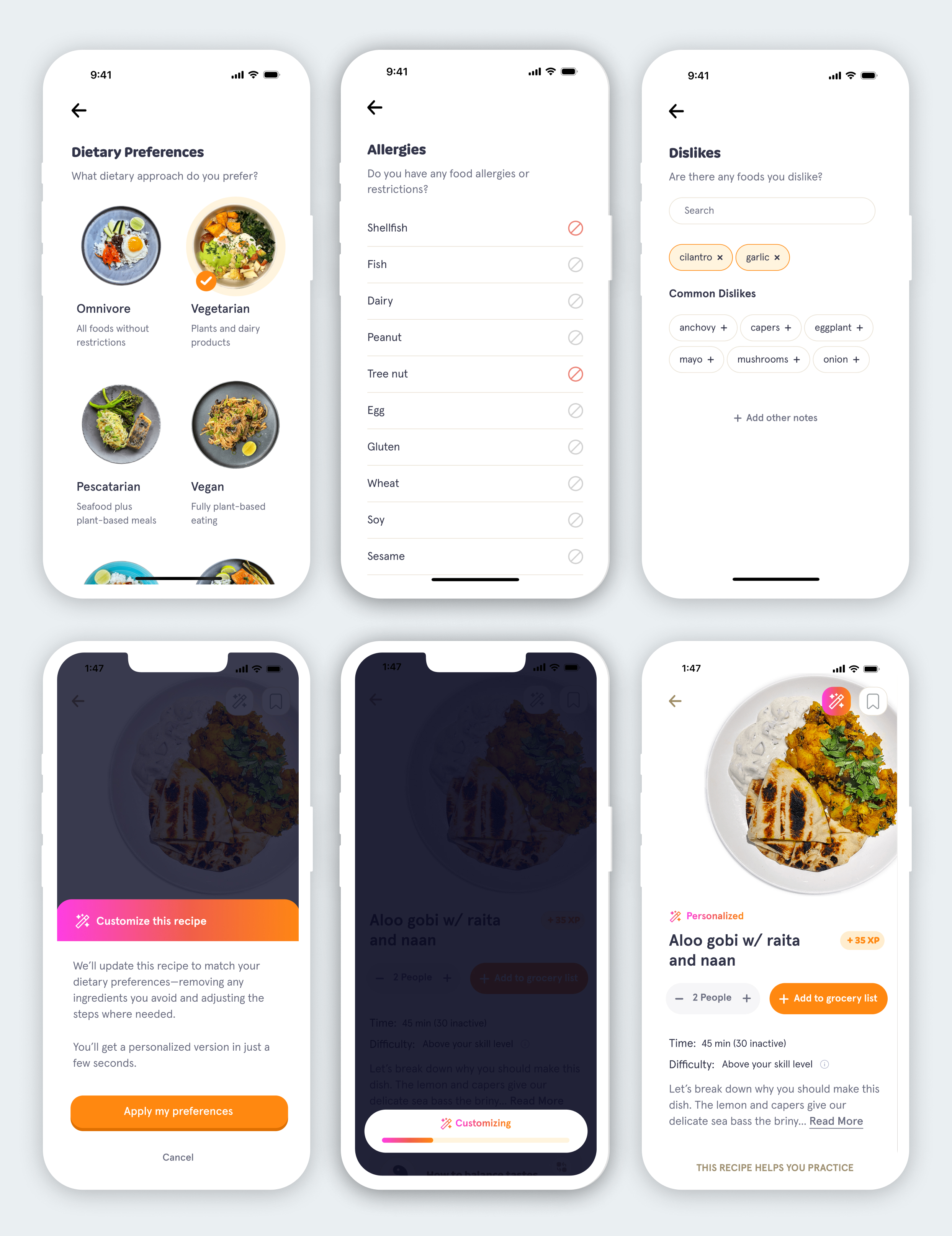 Zest Recipe Customization Screenshots